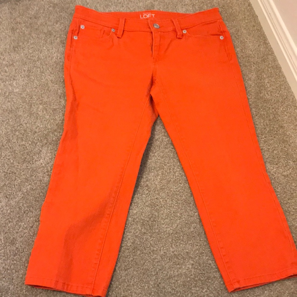 Loft Original Crop orange jeans size 4P